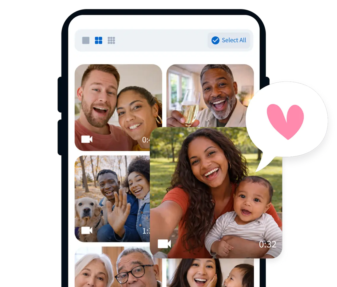 VidDay video collage showing families and friends recording thank-you messages